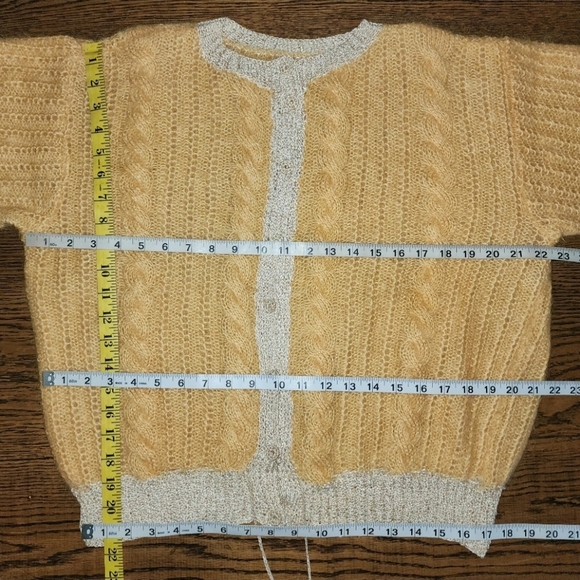 Vtg Mohair Wool knit drawstring cardigan sweater M/L - Picture 12 of 12